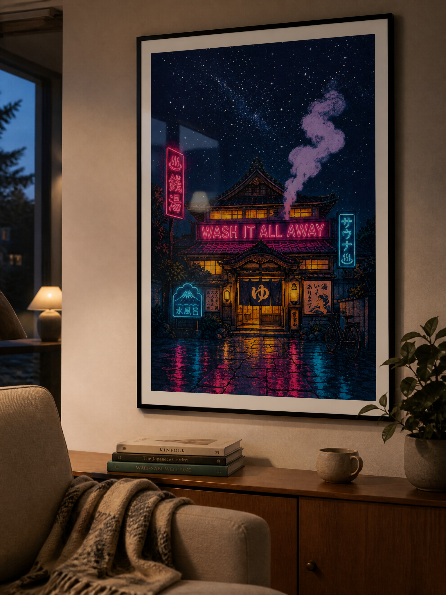 Wash It All Away — Japanese Sento Poster