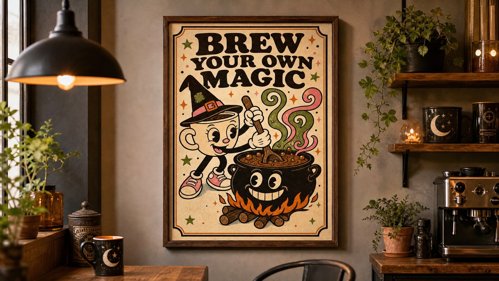 Brew Magic — Coffee Witch Poster