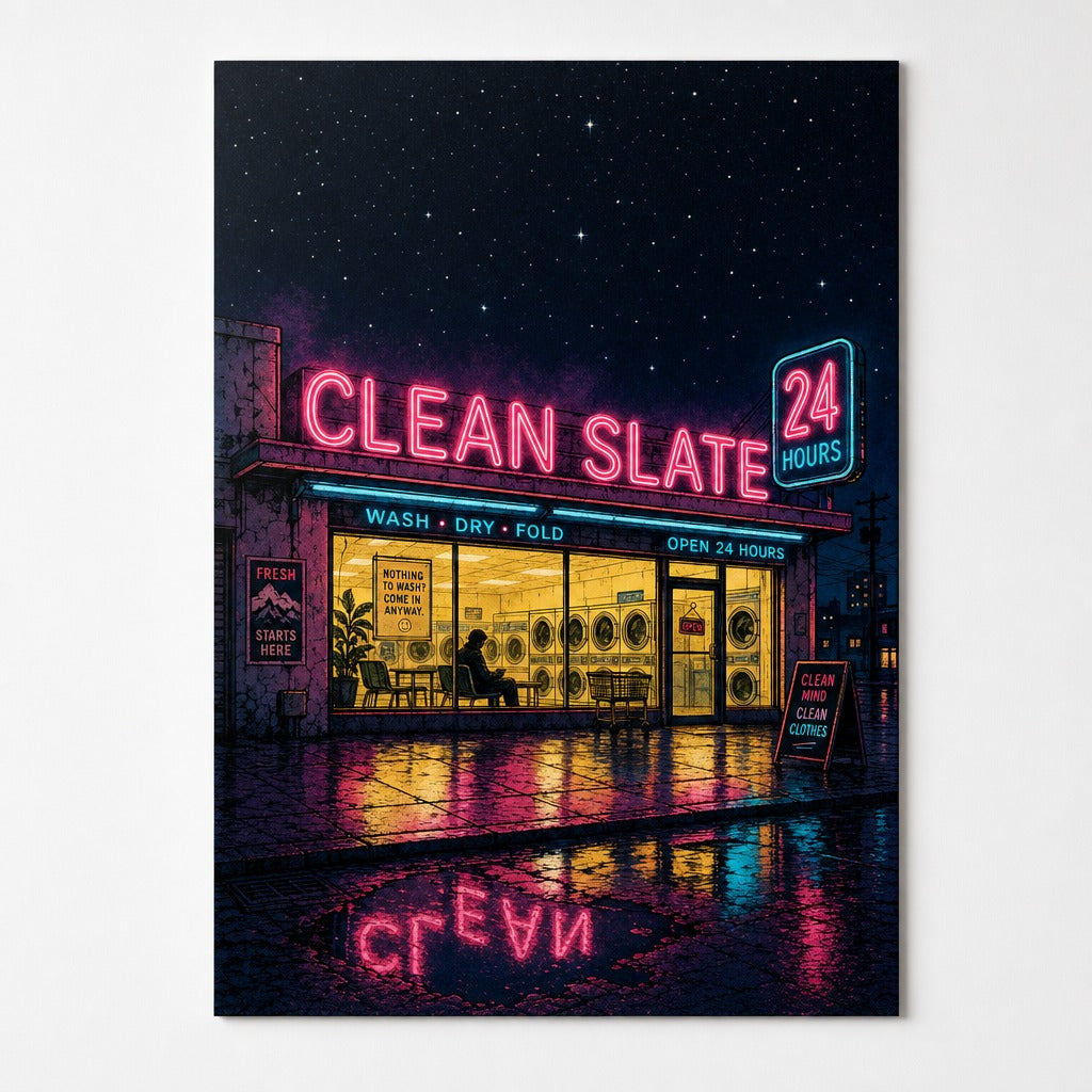 Clean Slate — Laundromat Night Poster