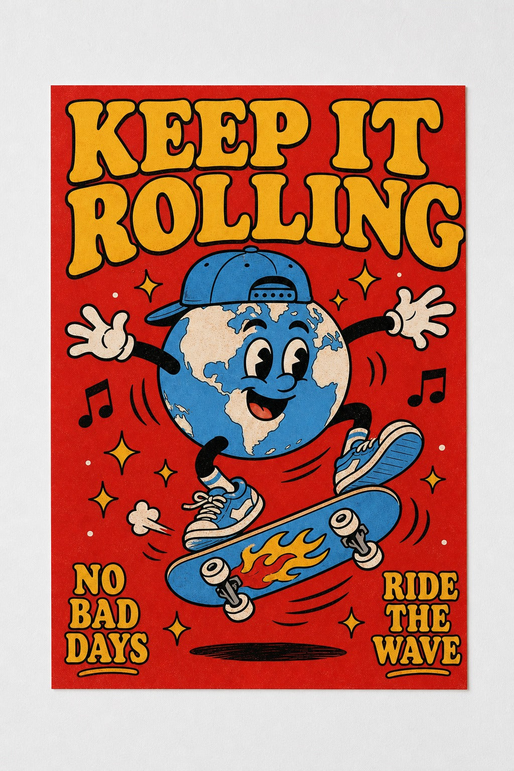 Keep It Rolling — Skater Earth Poster