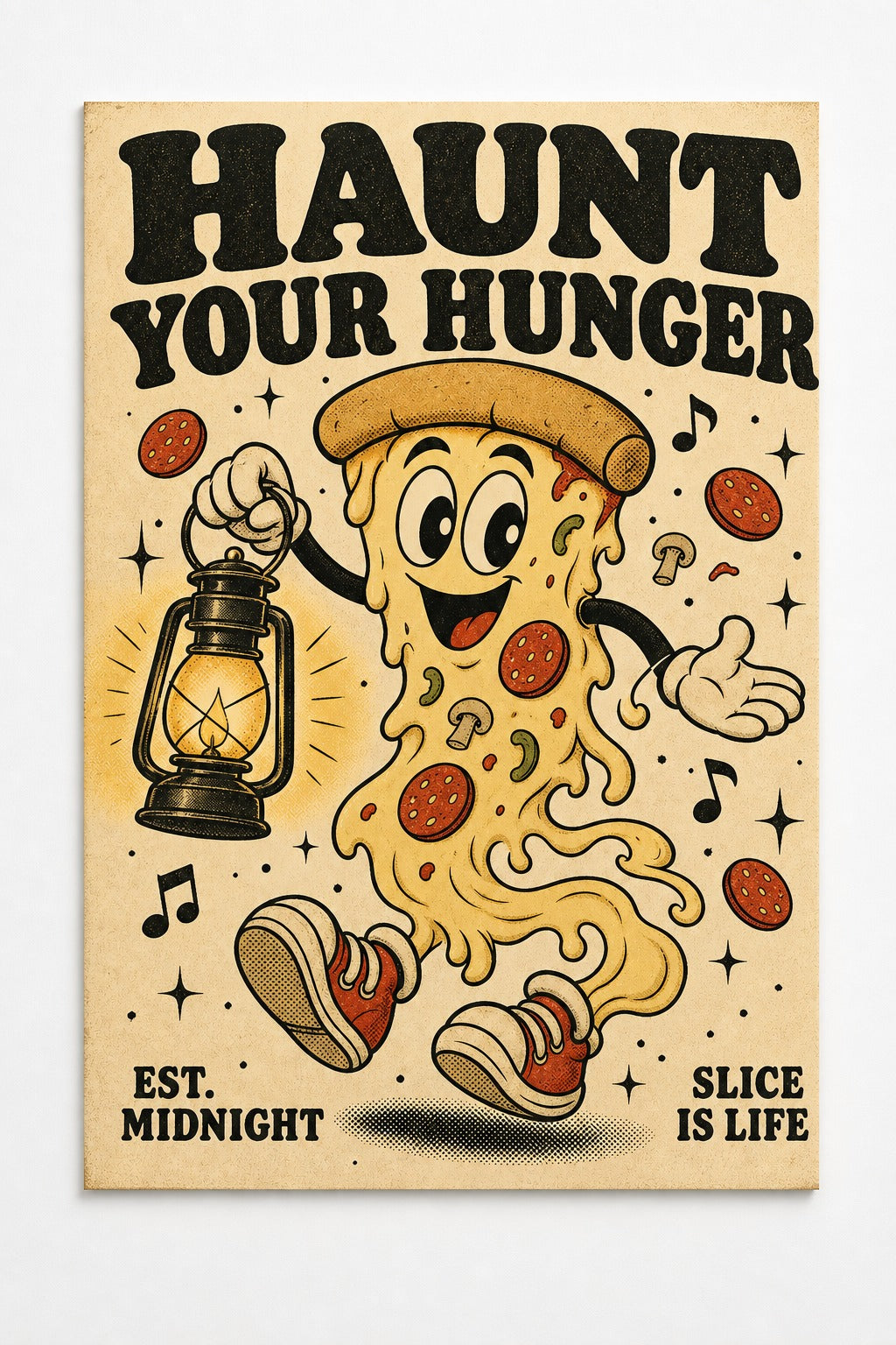 Haunt Your Hunger — Retro Cartoon Poster