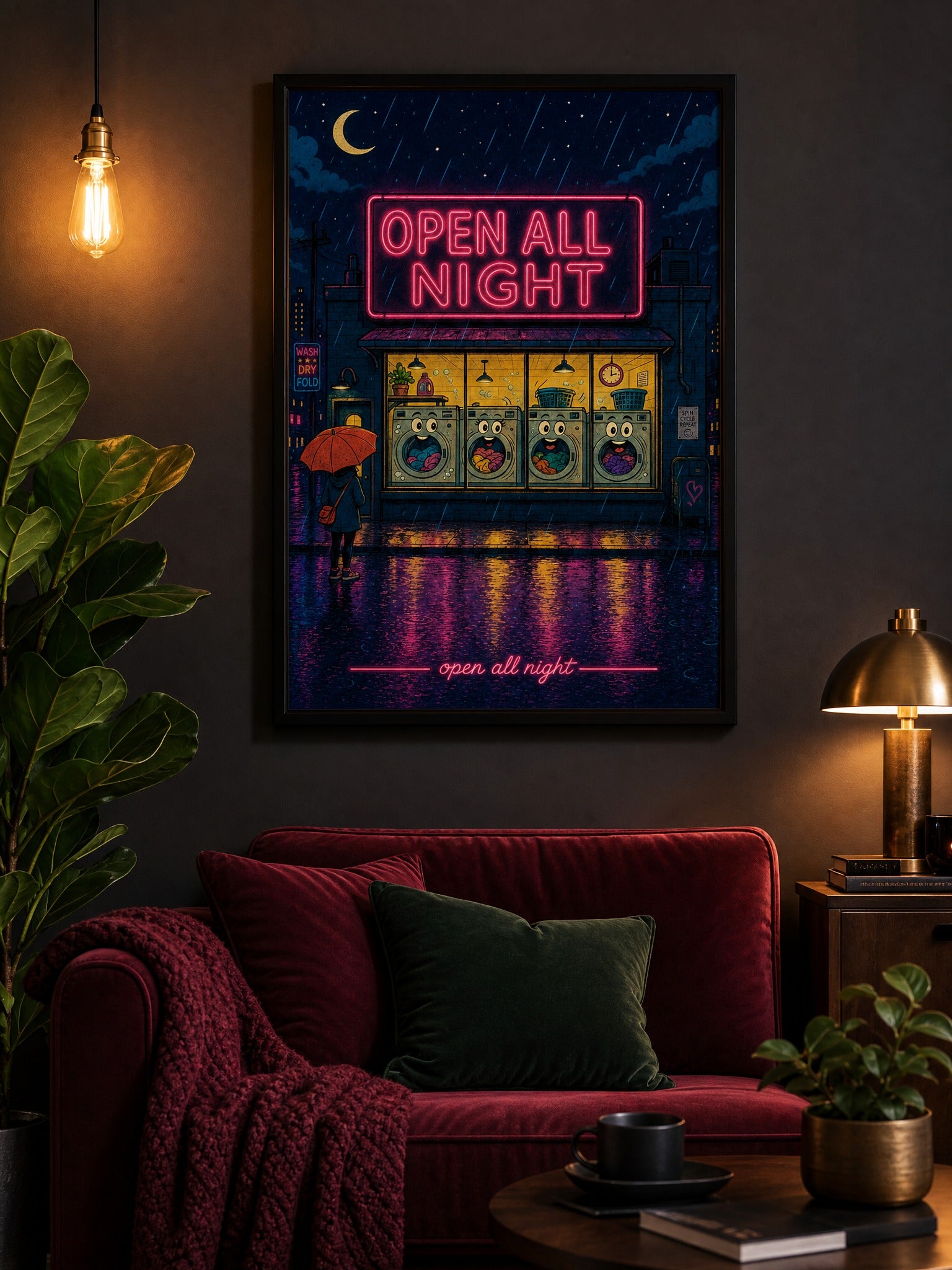 3AM Spin — Laundromat Night Poster