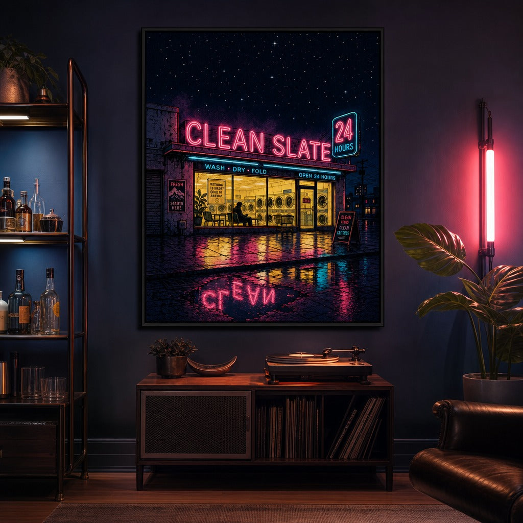Clean Slate — Laundromat Night Poster