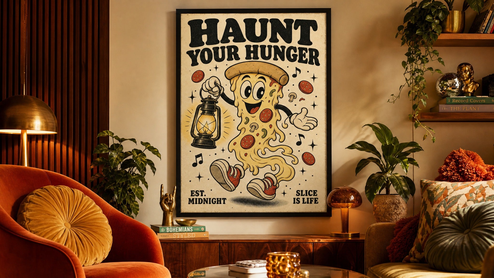 Haunt Your Hunger — Retro Cartoon Poster
