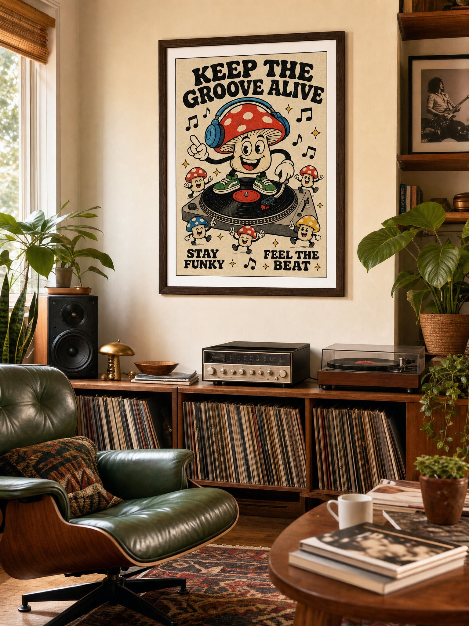 Keep The Groove Alive — Mushroom DJ Poster