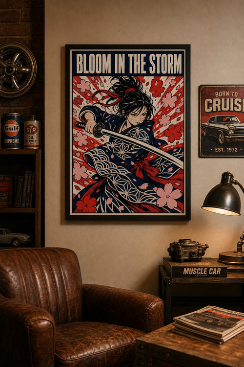 Bloom In The Storm — Samurai Poster