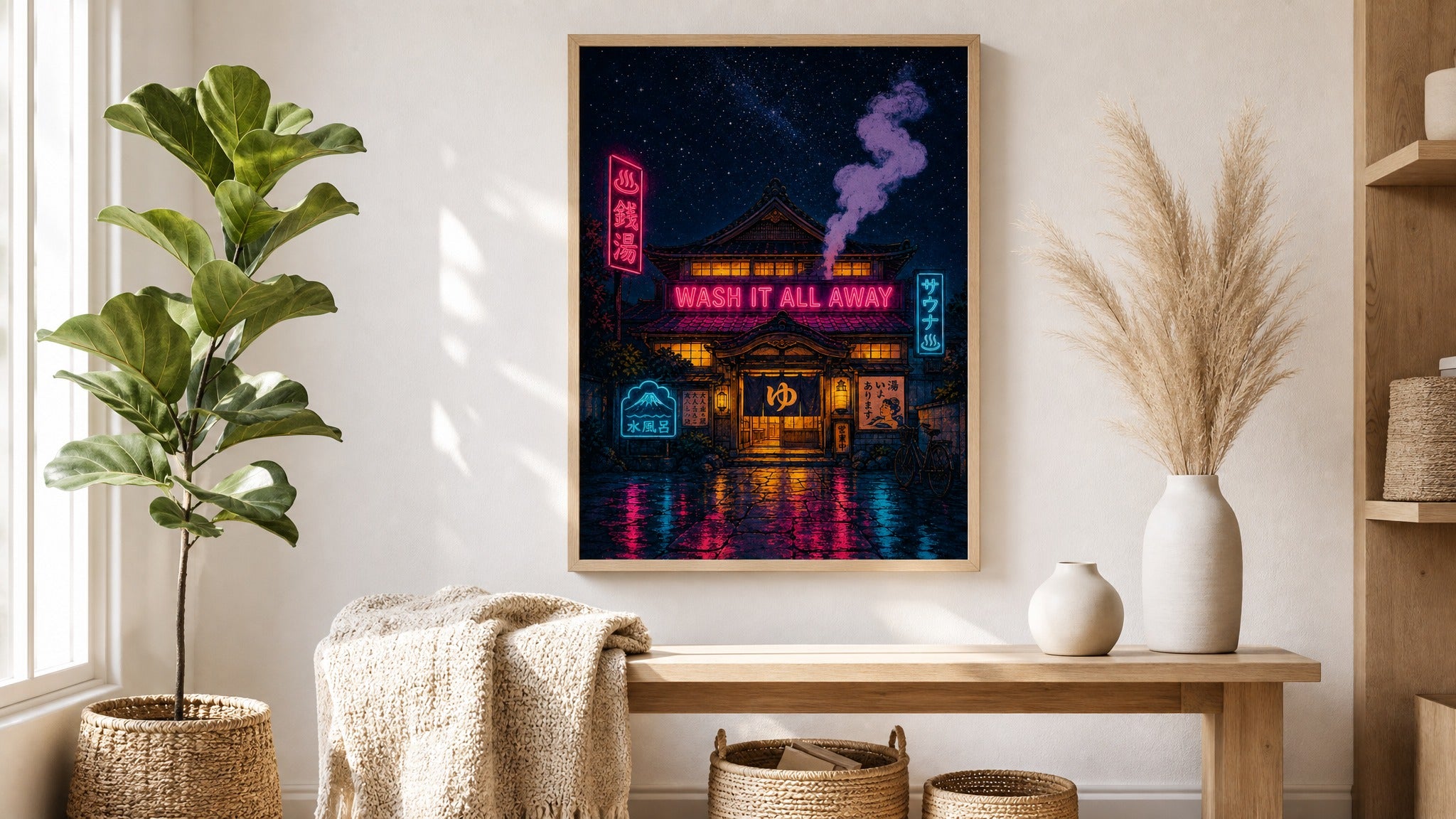 Wash It All Away — Japanese Sento Poster
