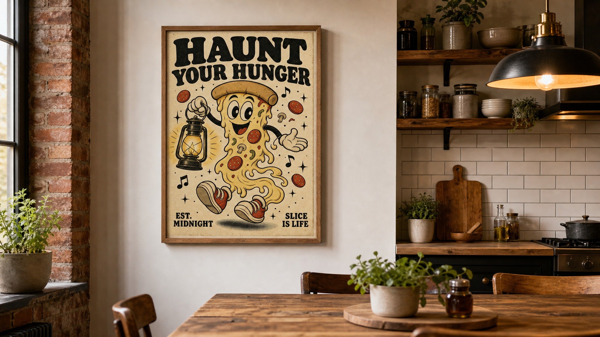 Haunt Your Hunger — Retro Cartoon Poster