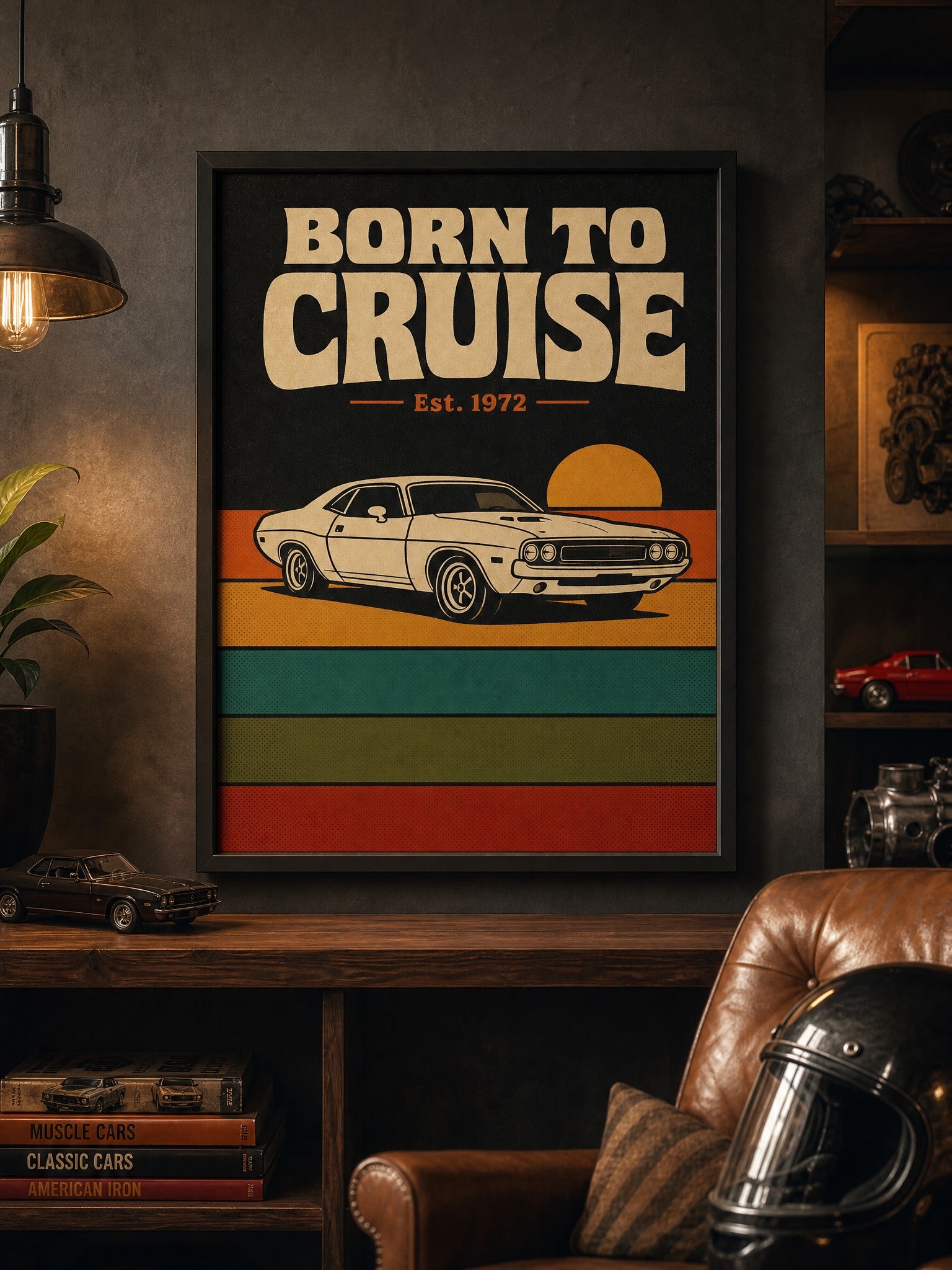 Born To Cruise — Retro Muscle Car Print