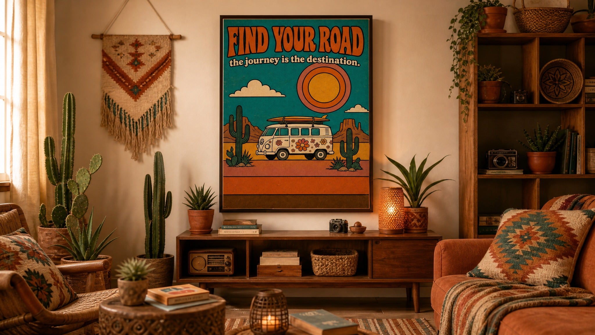 Find Your Road — Vintage Camper Poster