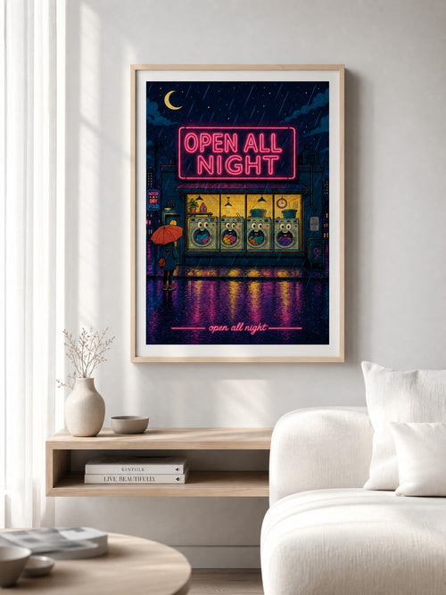3AM Spin — Laundromat Night Poster