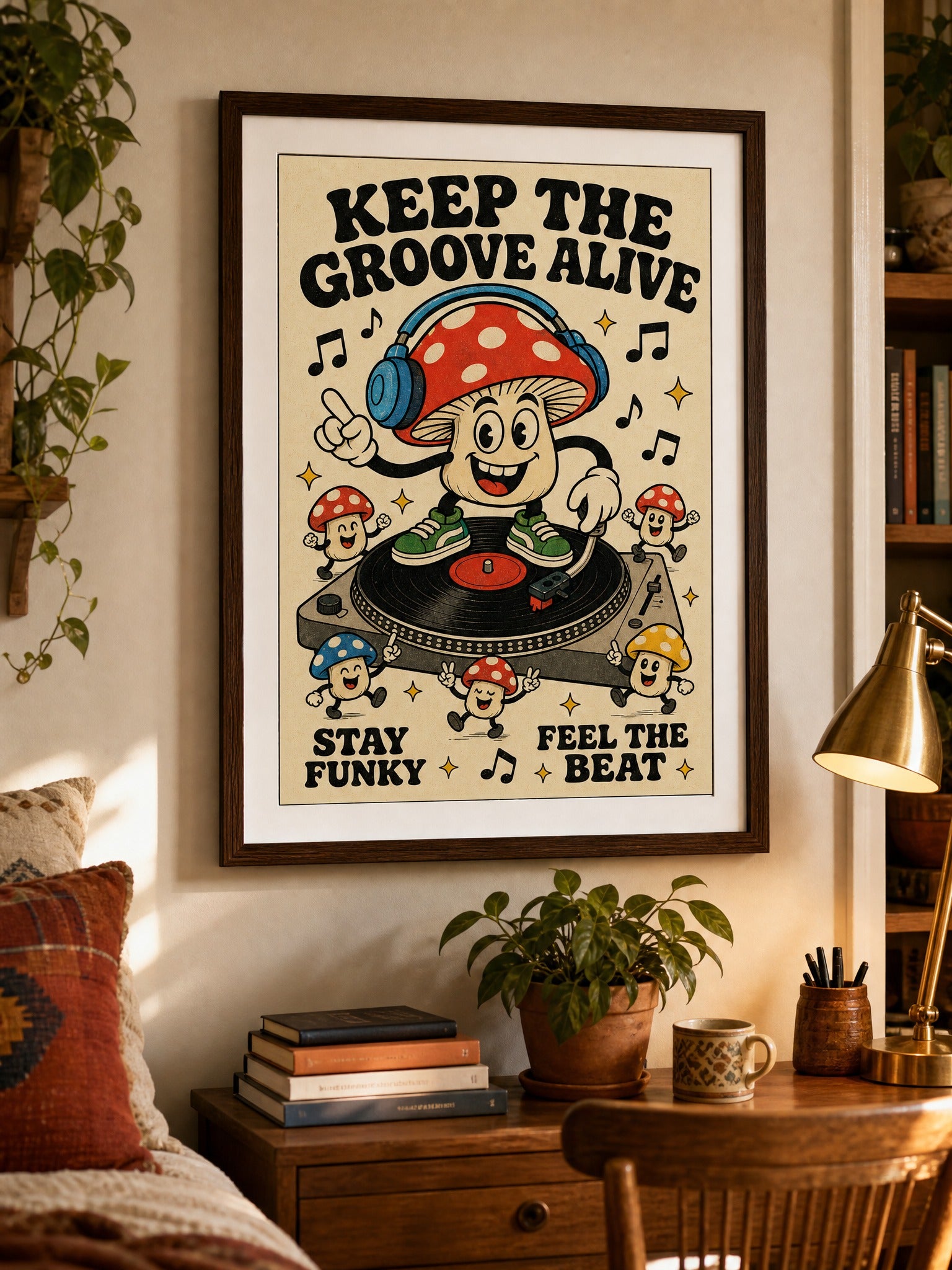 Keep The Groove Alive — Mushroom DJ Poster