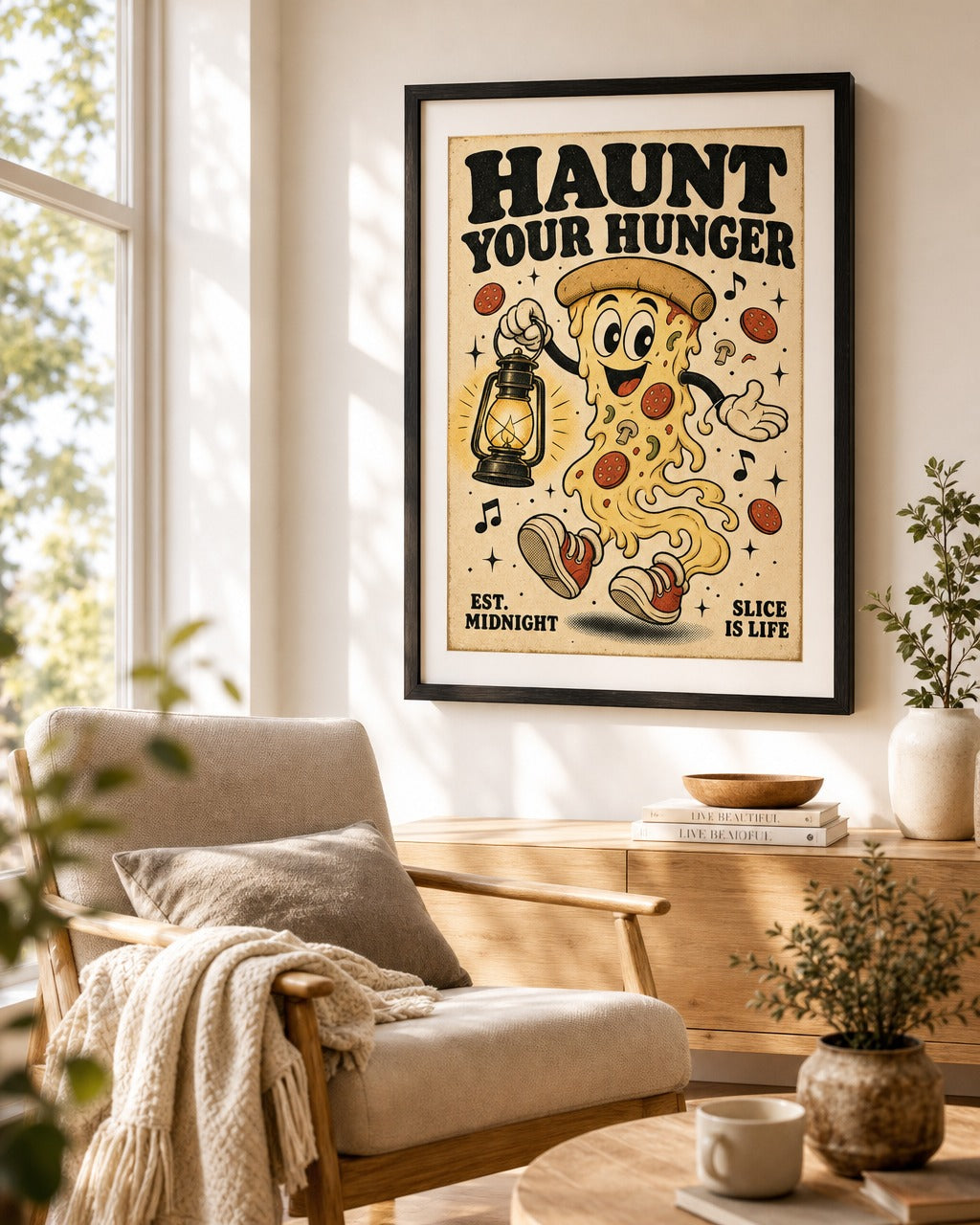 Haunt Your Hunger — Retro Cartoon Poster