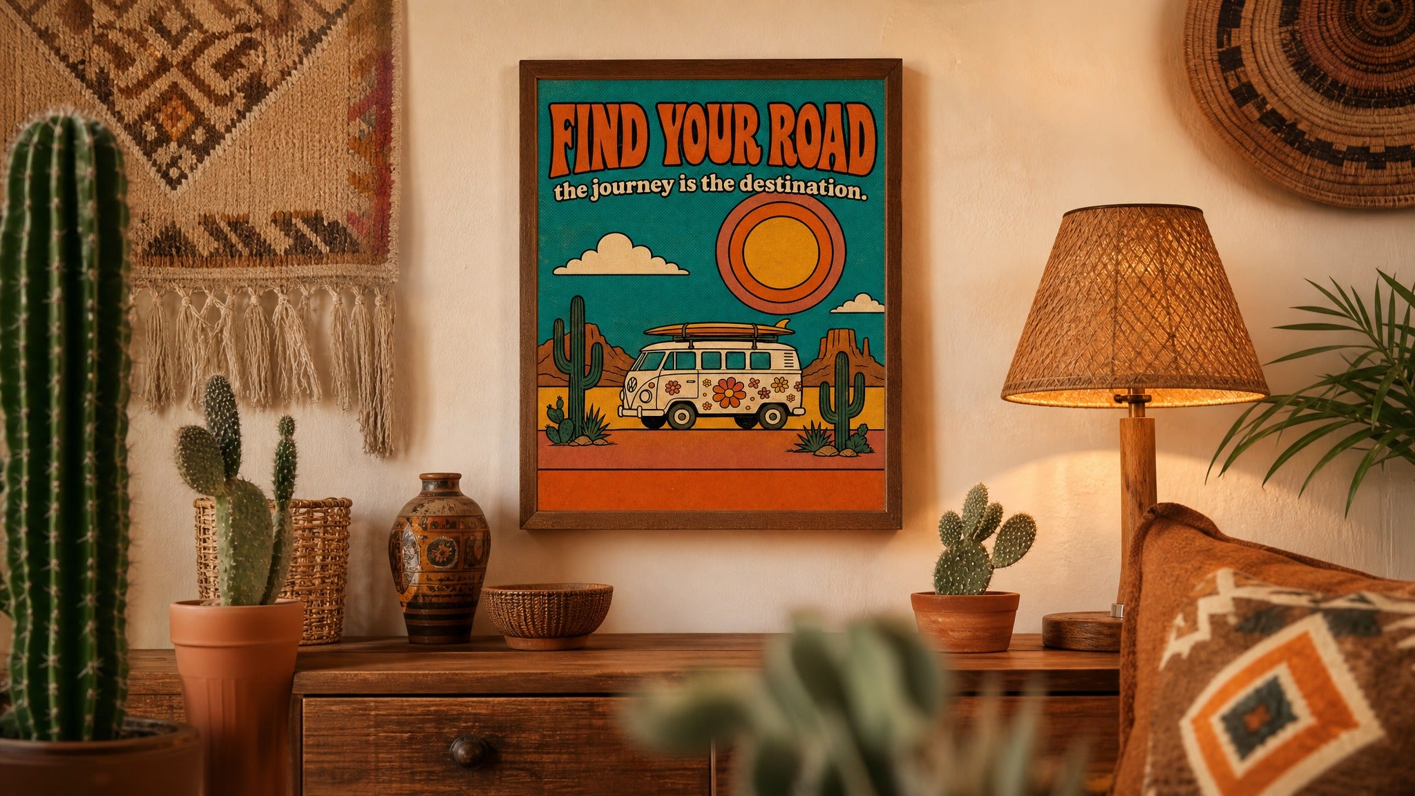 Find Your Road — Vintage Camper Poster