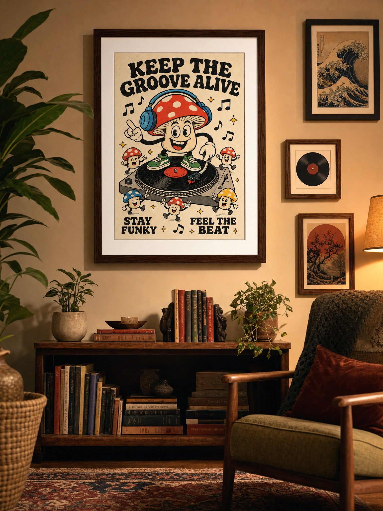 Keep The Groove Alive — Mushroom DJ Poster